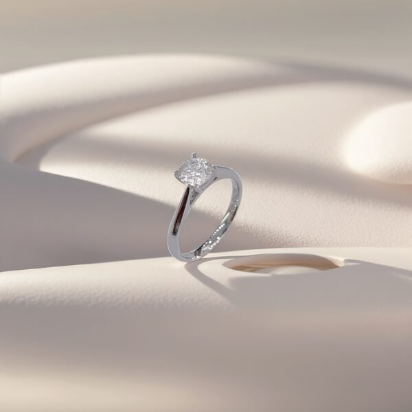 18k Four-Prong Flat Band Ring