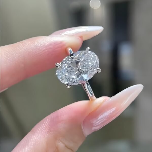 Platinum 5-Carat Oval Diamond Ring