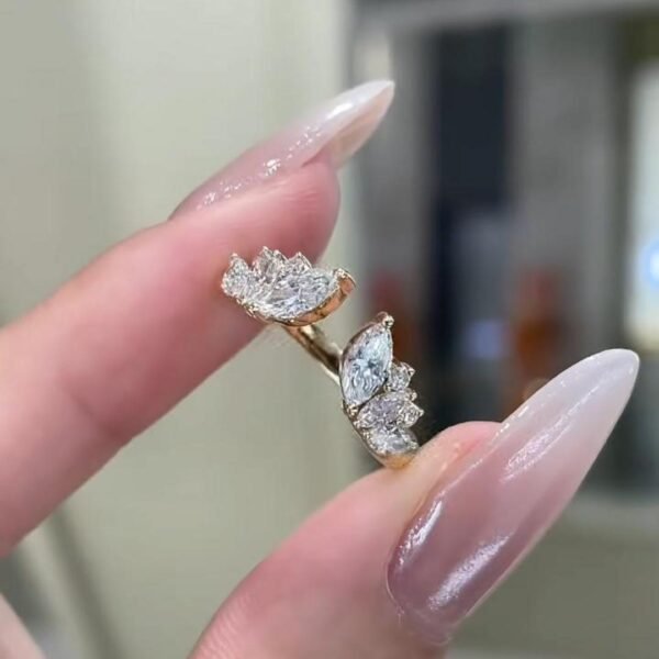 14k Gold Marquise Open-Style Ring