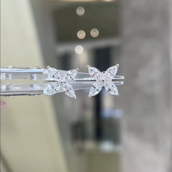 18K Delicate Butterfly Stud Earrings