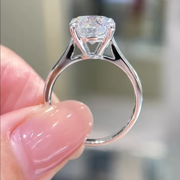 Platinum 3.02 Carat Four-Prong Diamond Ring